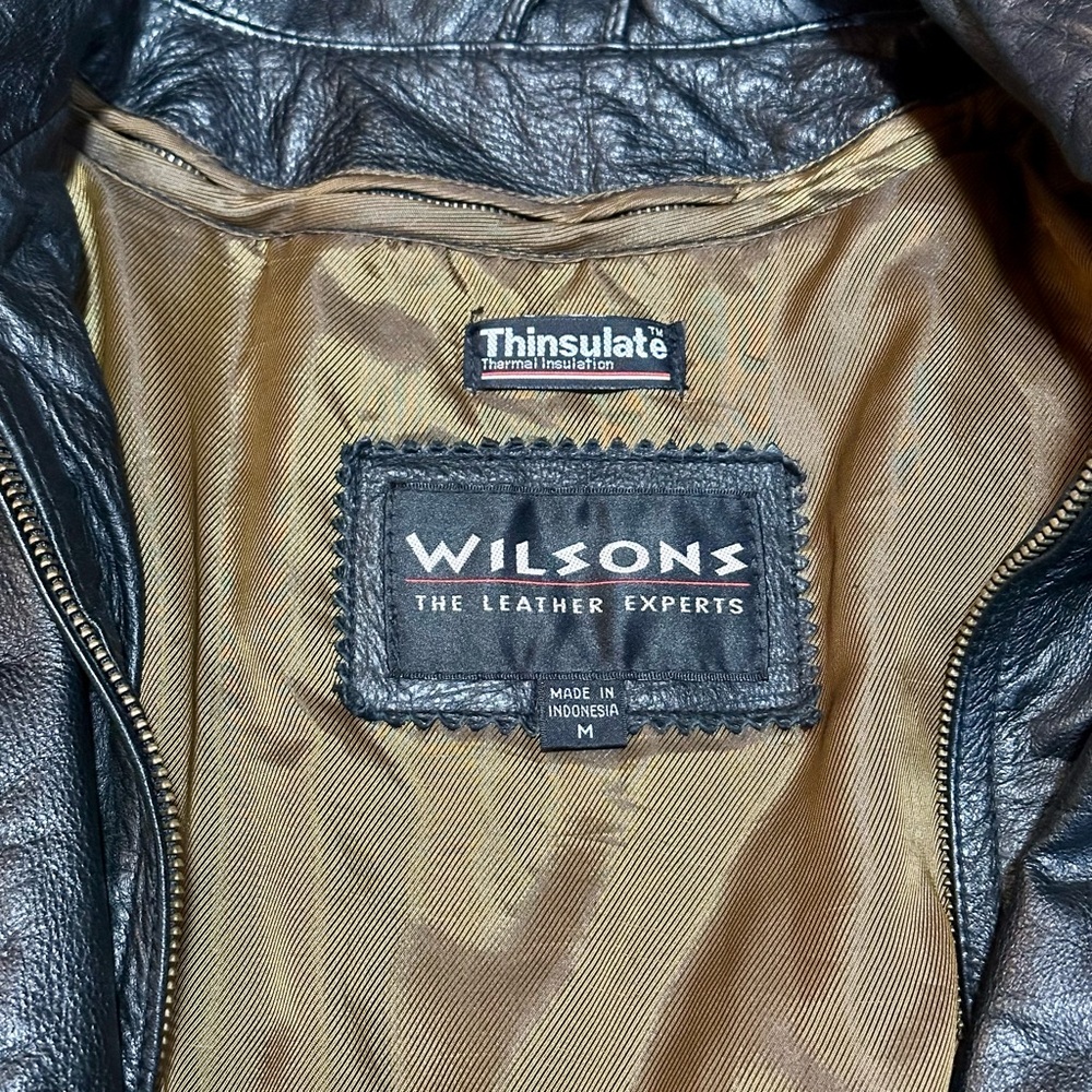 Wilsons Leather Black Bomber Jacket - Picture 4 of 9